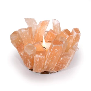 Orange Selenite Crystal Tealight Holder